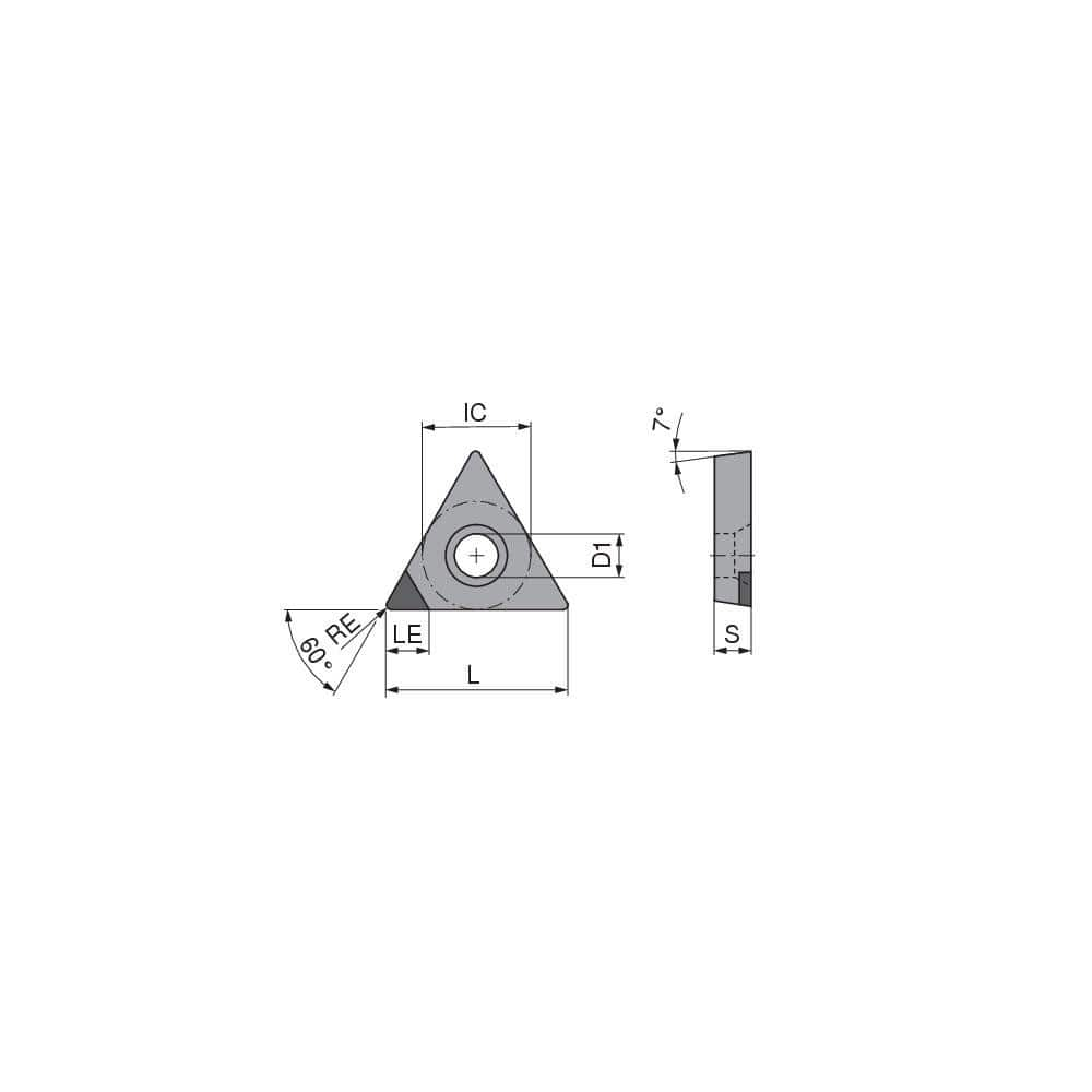 Turning Inserts, Relief Angle: 7 , Insert Style: TCGW , Corner Radius (Decimal Inch): 0.0157 , Included Angle: 60.0 , Manufacturer Grade: CTDPU20  MPN:7118830001