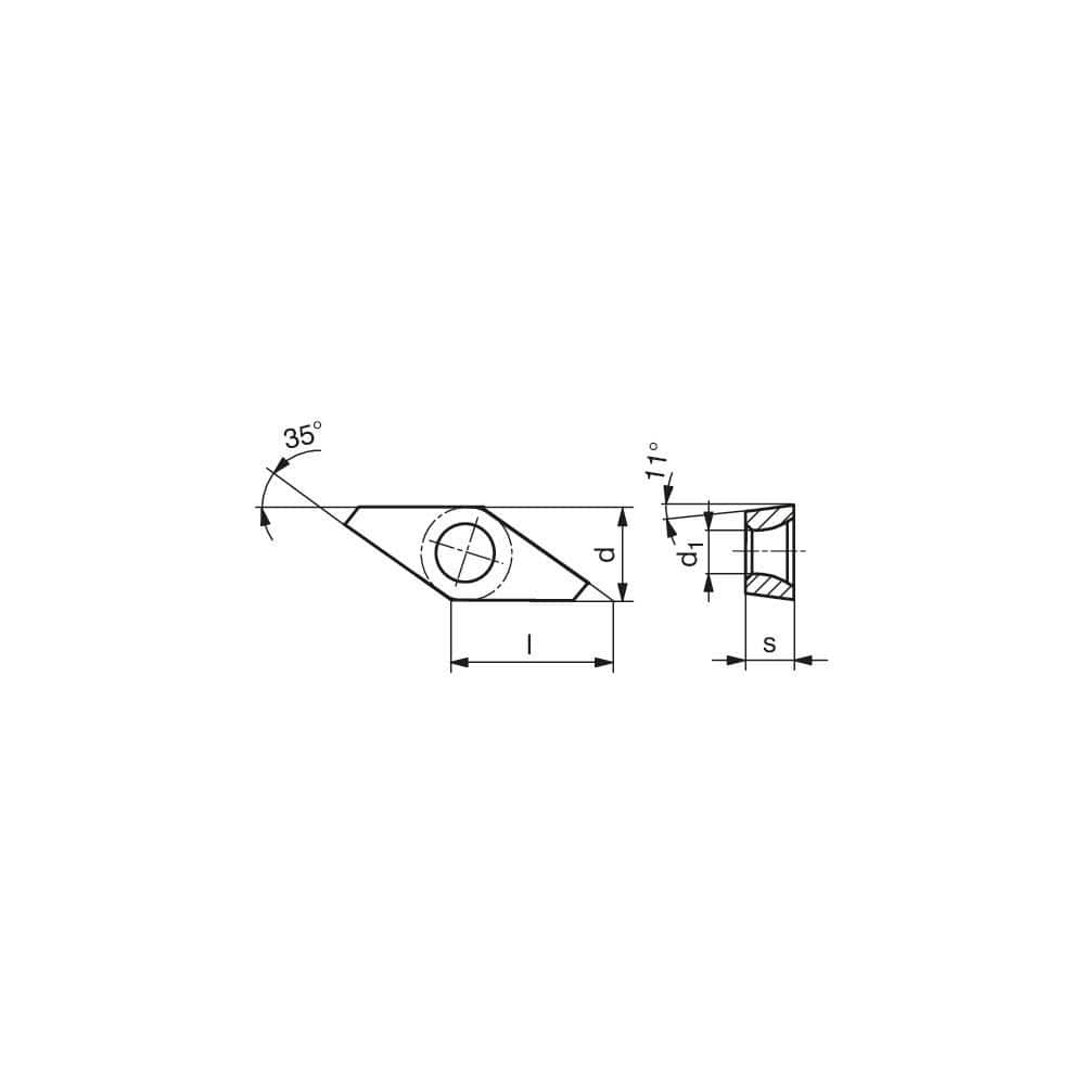 Turning Inserts, Insert Style: VPET , Insert Size Code: 1003015 , Insert Shape: Diamond , Included Angle: 35.0 , Inscribed Circle (Decimal Inch): 0.2500  MPN:72402535