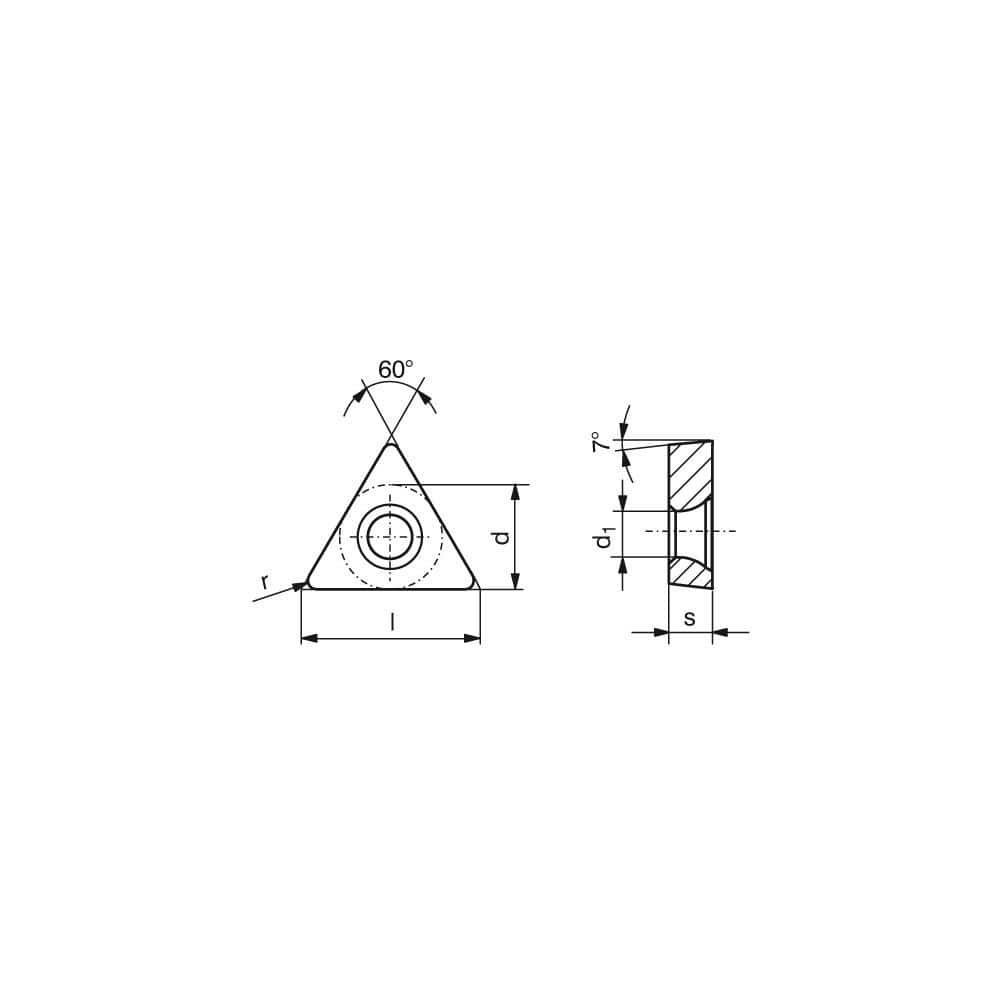 Turning Inserts, Insert Style: TCMT , Insert Size Code: 21.51 , Insert Shape: Triangle , Included Angle: 60.0 , Inscribed Circle (Decimal Inch): 0.2500  MPN:75218216