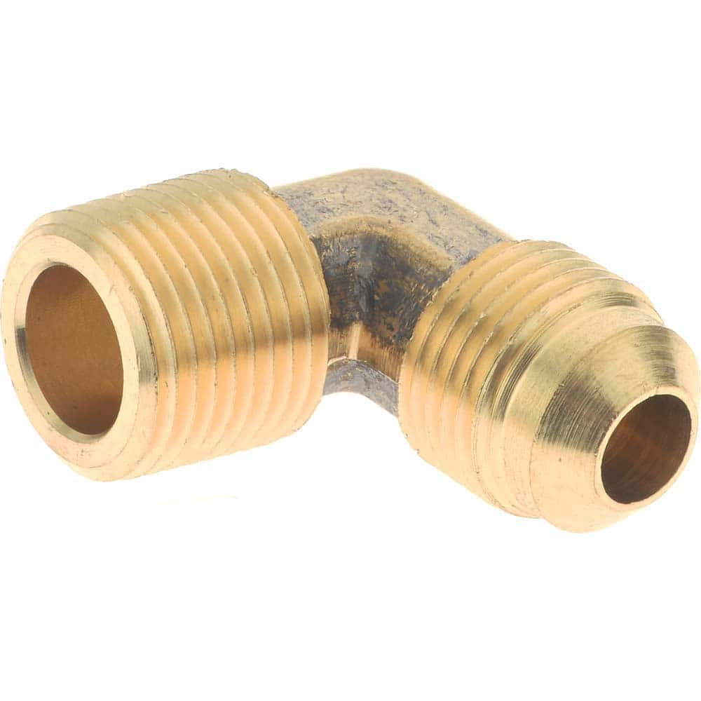 Brass Flared Tube Male Elbow: 3/8