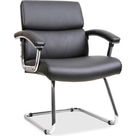 Lorell® Sled Base Leather Guest Chair - Black 20019