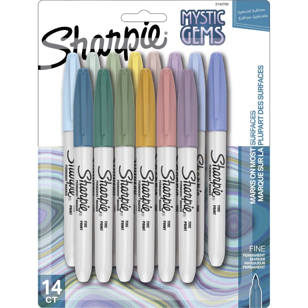 Sharpie Mystic Gems Permanent Markers - Fine Marker Point - Multi - 14 / Pack (Min Order Qty 4) MPN:2142705