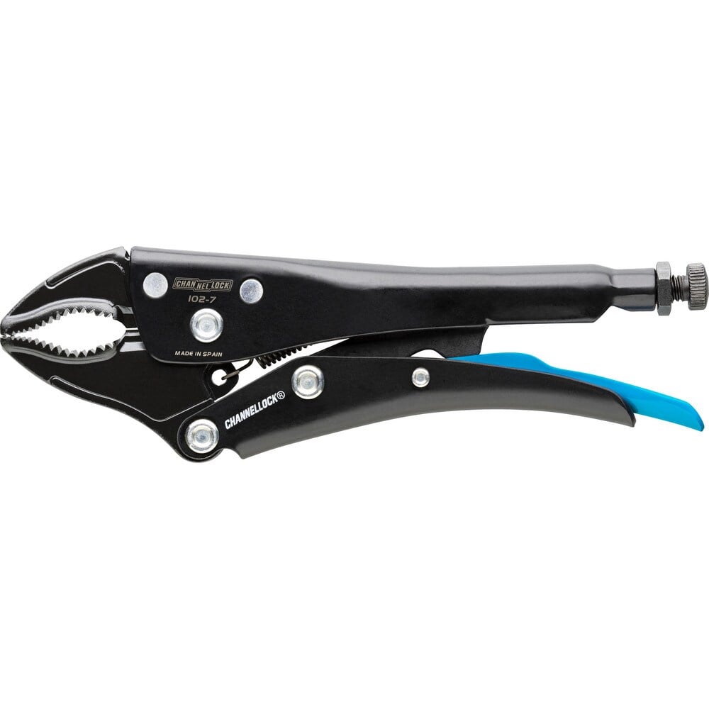 Locking Pliers, Jaw Texture: Serrated , Jaw Style: Curved, Wire Cutter, Locking , Overall Length Range: 7 in to 9.9 in , Overall Length (Inch): 7in  MPN:102-7