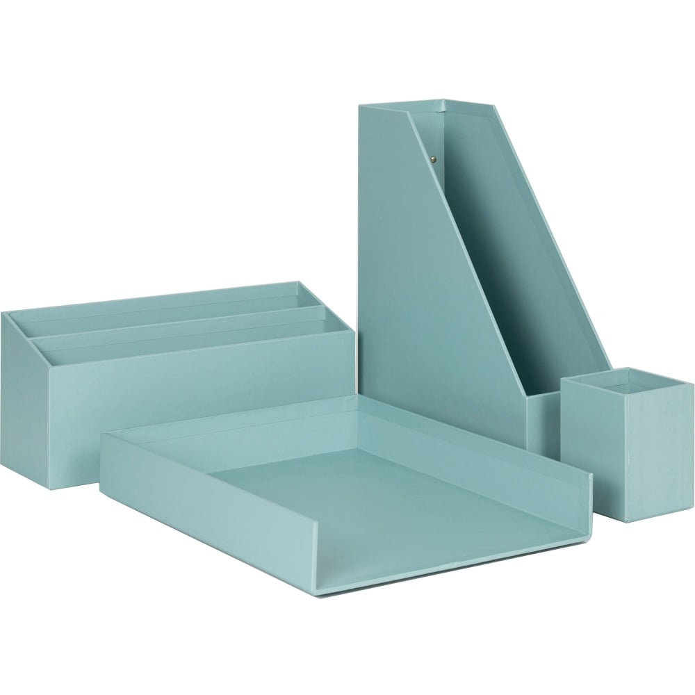 U Brands 4-Piece Desk Organization Kit, Teal (Min Order Qty 3) MPN:3630U0002