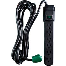 Surge Protected Power Strip 6 Outlets 15A 250 Joules 6' Cord GG-16106MSBK