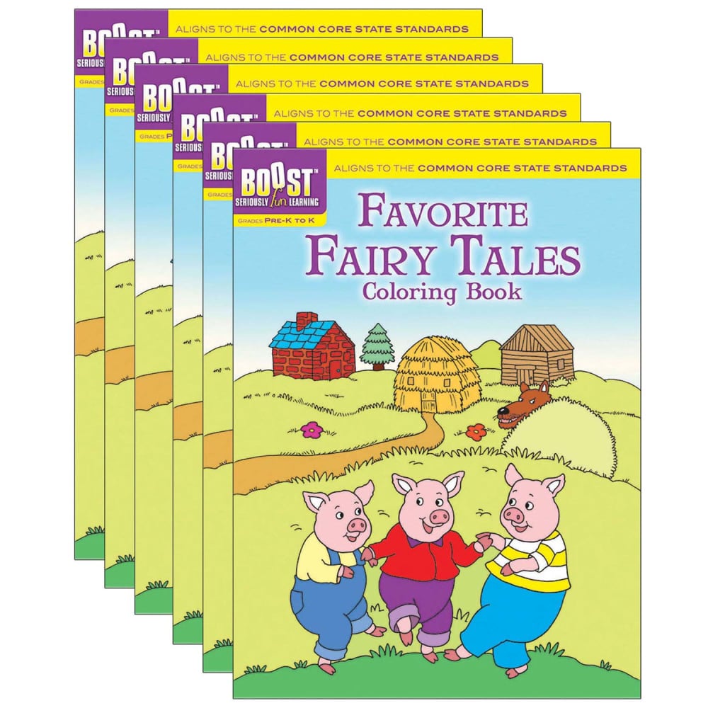 Dover Publications BOOST Coloring Books, Favorite Fairy Tales, Pack Of 6 Books (Min Order Qty 2) MPN:DP-494039-6