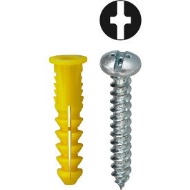 L.H.Dottie® Ribbed Conical Anchor Kit w/ Combo Pan Head Screw #10 Tuff Pack 201 Pieces 2AKTP