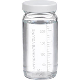 Wheaton® 8 oz Graduated Glass Volumetric Bottles Vinyl Lined PP Caps Case of 24 W216969