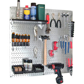 Wall Control Pegboard Utility Tool Storage Kit Galvanized Black 32