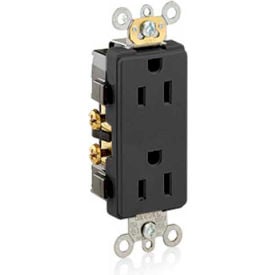 Leviton 16242-E 15A 125V Decora Plus Duplex Receptacle Commercial Grade Black - Pkg Qty 10 16242-E