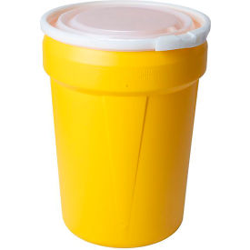 Eagle® Lab Pack Open Head Poly Drum Plastic Lever Lock 30 Gallon Capacity Yellow 1601