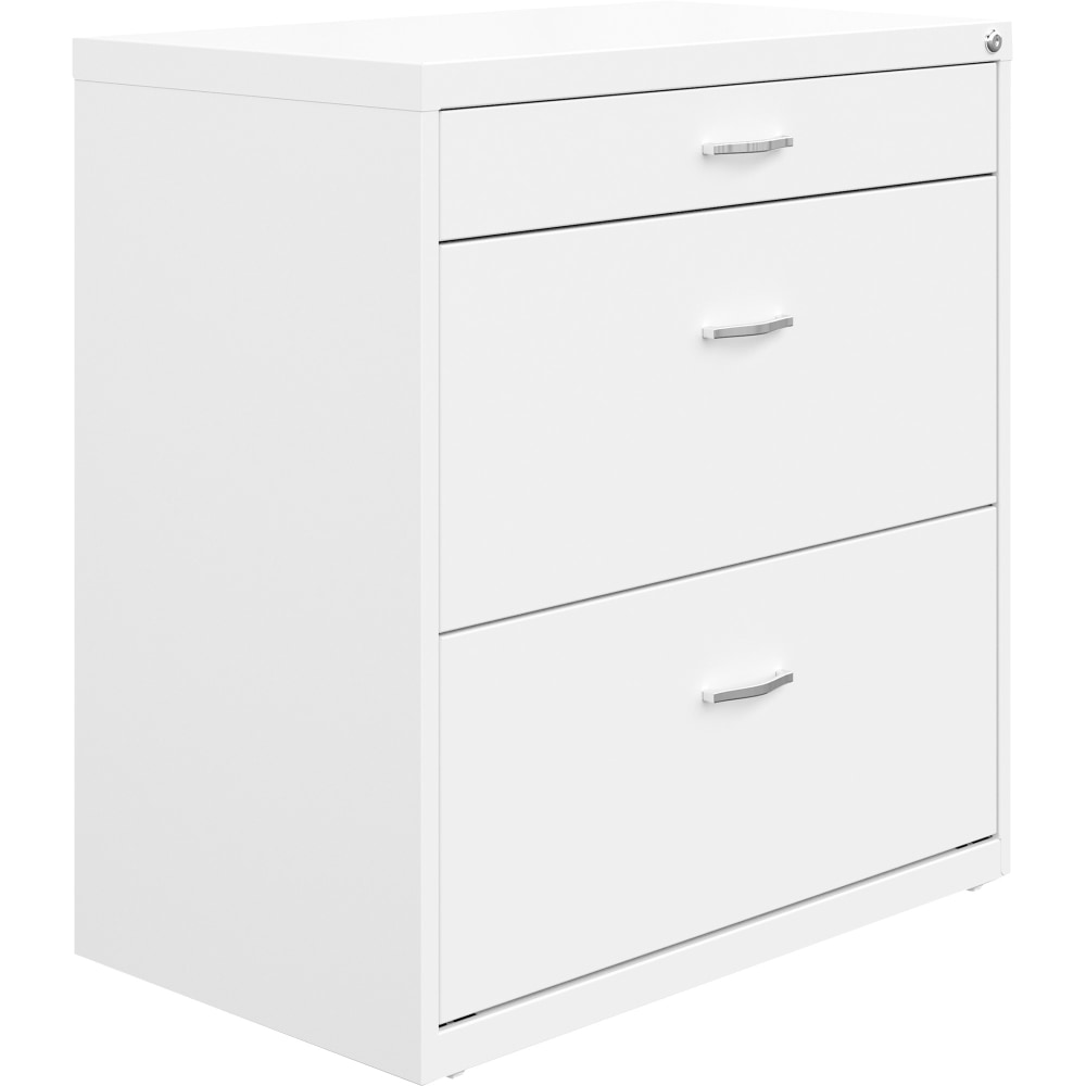 NuSparc 30inW x 17-5/8inD Lateral 3-Drawer File Cabinet, White MPN:LF318BBWE