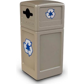 PolyTec™ Recycling Can w/Dome Lid 42 Gallon Beige 747302