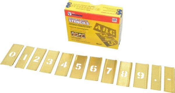 15 Piece, 1/2 Inch Character Size, Brass Stencil MPN:10006