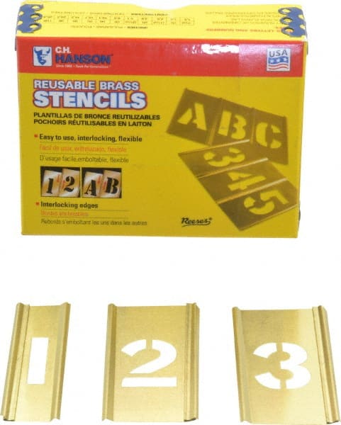 15 Piece, 1 Inch Character Size, Brass Stencil MPN:10008