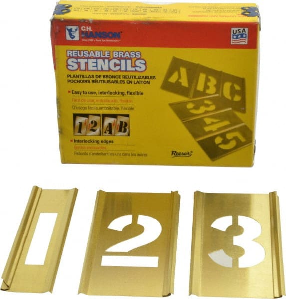 15 Piece, 1-1/2 Inch Character Size, Brass Stencil MPN:10009