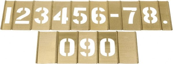 15 Piece, 2-1/2 Inch Character Size, Brass Stencil MPN:10012