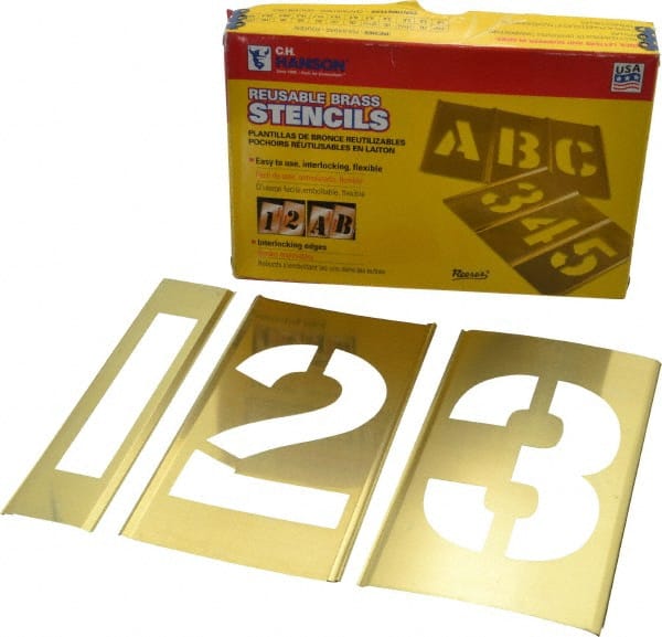 15 Piece, 4 Inch Character Size, Brass Stencil MPN:10014