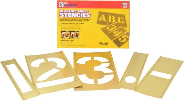 14 Piece, 6 Inch Character Size, Brass Stencil MPN:10016