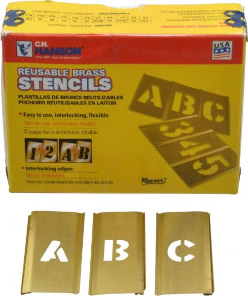 33 Piece, 1/2 Inch Character Size, Brass Stencil MPN:10026