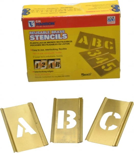 33 Piece, 1 Inch Character Size, Brass Stencil MPN:10028