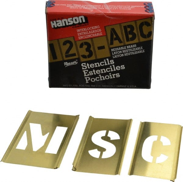 33 Piece, 1-1/2 Inch Character Size, Brass Stencil MPN:10029