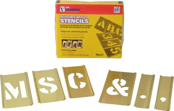 33 Piece, 2 Inch Character Size, Brass Stencil MPN:10031