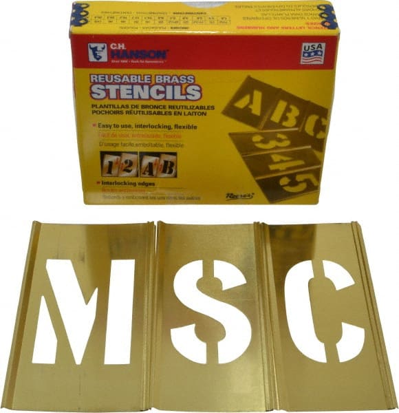 33 Piece, 2-1/2 Inch Character Size, Brass Stencil MPN:10032