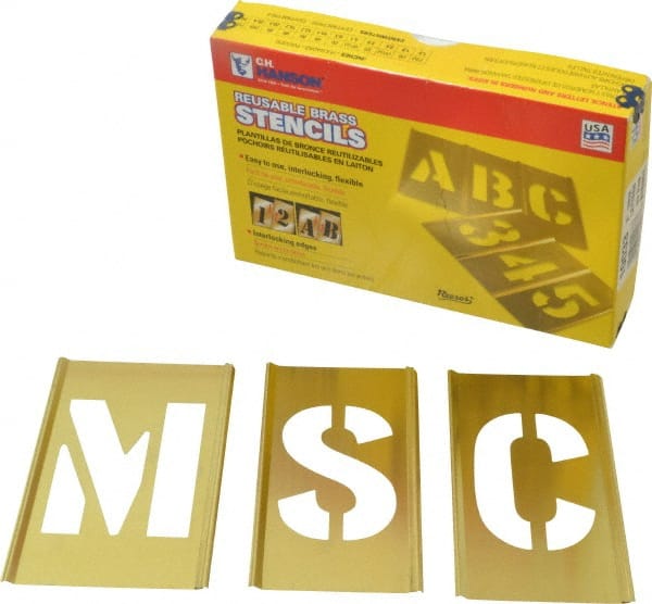 33 Piece, 3 Inch Character Size, Brass Stencil MPN:10033