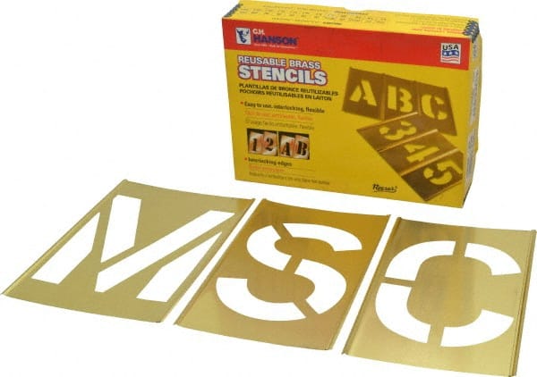 33 Piece, 6 Inch Character Size, Brass Stencil MPN:10036