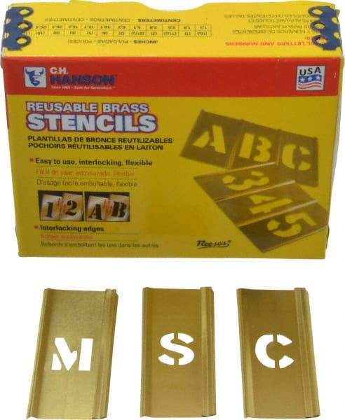 45 Piece, 1/2 Inch Character Size, Brass Stencil MPN:10066