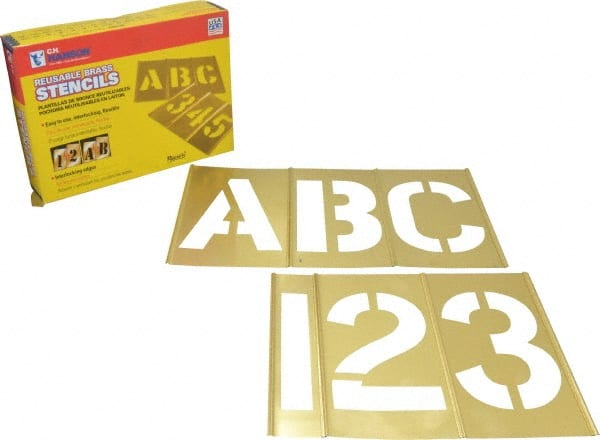 45 Piece, 5 Inch Character Size, Brass Stencil MPN:10075