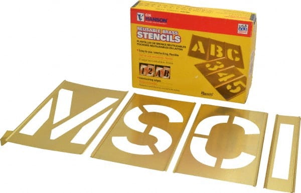 45 Piece, 6 Inch Character Size, Brass Stencil MPN:10076