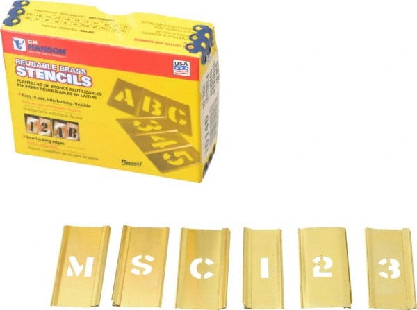 92 Piece, 1/2 Inch Character Size, Brass Stencil MPN:10146