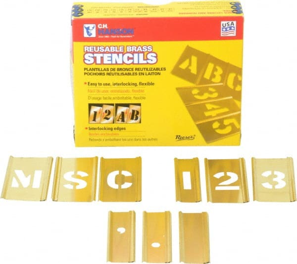 92 Piece, 1 Inch Character Size, Brass Stencil MPN:10148