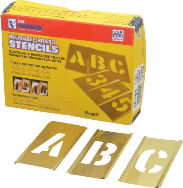 92 Piece, 2 Inch Character Size, Brass Stencil MPN:10151