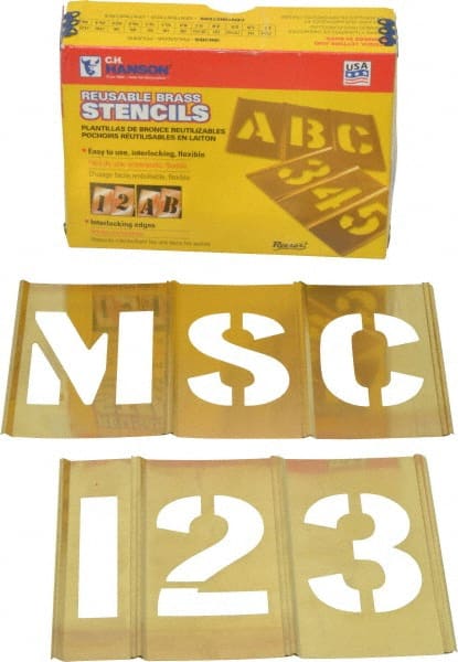 92 Piece, 3 Inch Character Size, Brass Stencil MPN:10153