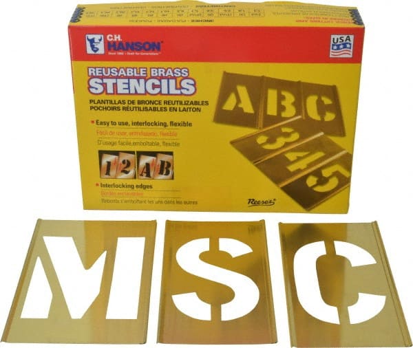 92 Piece, 4 Inch Character Size, Brass Stencil MPN:10154