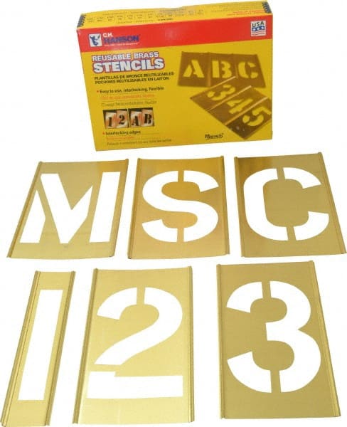 92 Piece, 5 Inch Character Size, Brass Stencil MPN:10155