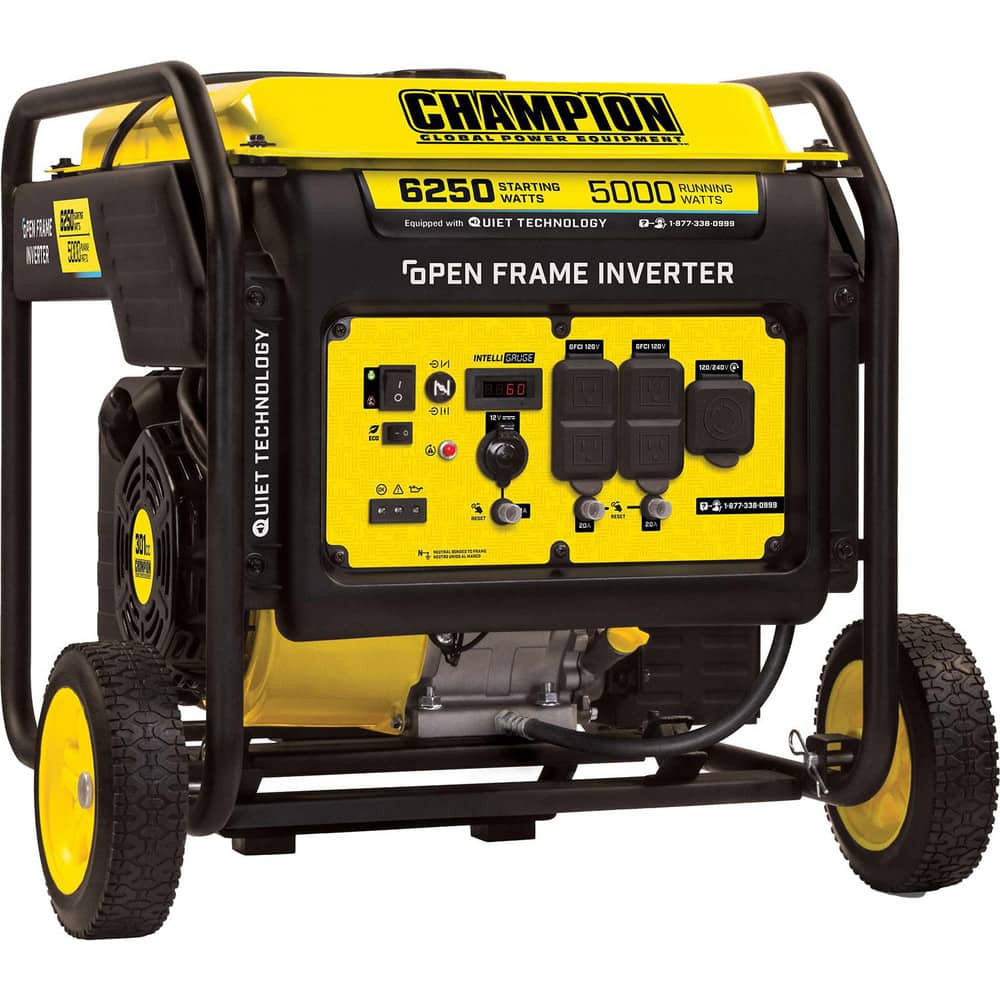 Portable Power Generator: Gasoline, 5,000W, 27 h, Recoil MPN:100519