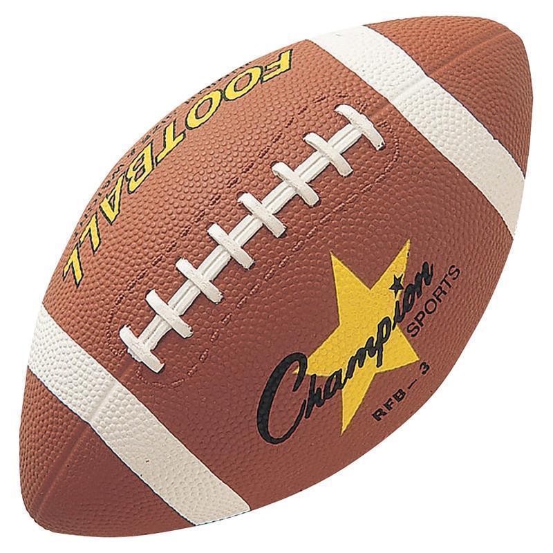 Champion Sports Junior Rubber Football - 10.50in - Junior - Rubber - 1  Each (Min Order Qty 5) MPN:RFB3