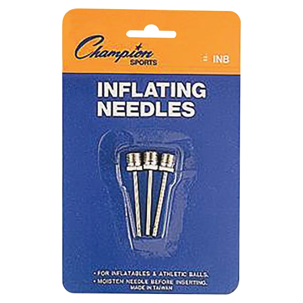 Champion Sports Inflating Needles Retail Pack - for Inflator - Nickel Plated - Silver (Min Order Qty 40) MPN:INB