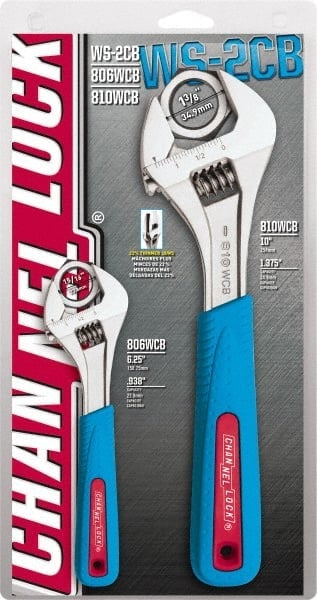 Adjustable Wrench Set: 2 Pc, Inch MPN:WS-2CB