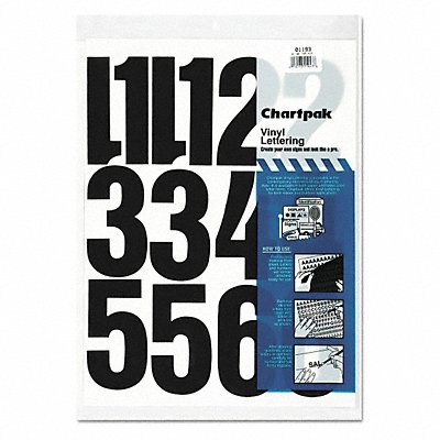 Press-On Numbers Vinyl 4 Black PK23 MPN:01193