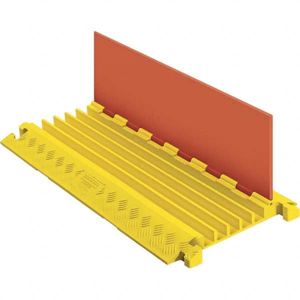 Floor Cable Cover: Polyurethane, 5 Channels, 1-1/4