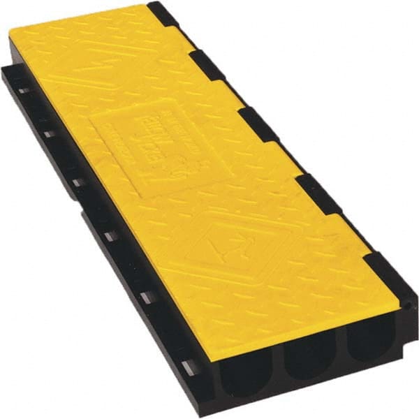 Floor Cable Cover: Polyurethane, 3 Channels, 2-1/4