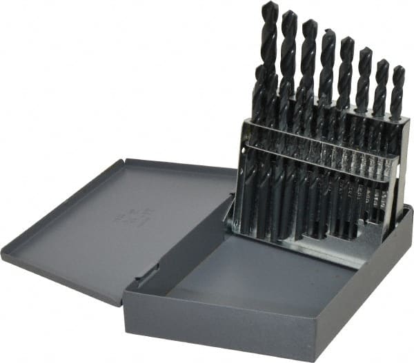 Drill Bit Set: Jobber Length Drill Bits, 21 Pc, 118 ° MPN:57712