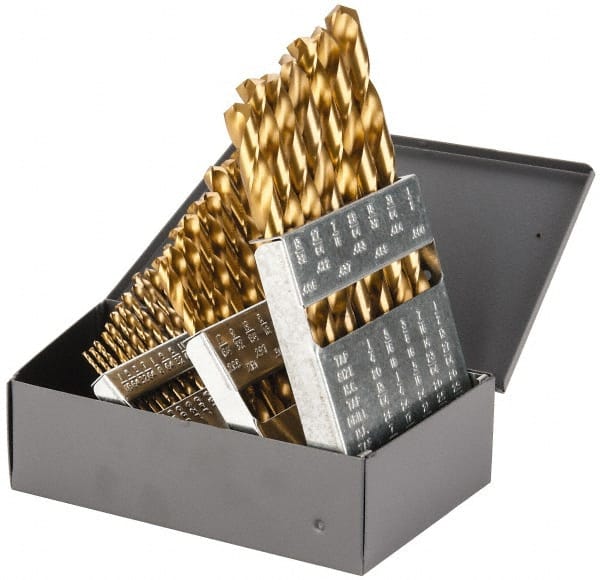 Drill Bit Set: Jobber Length Drill Bits, 29 Pc, 135 ° MPN:69870