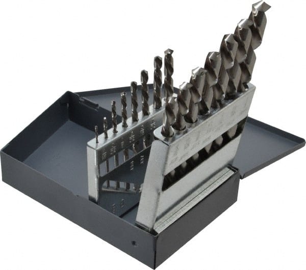 Drill Bit Set: Jobber Length Drill Bits, 15 Pc, 118 ° MPN:69881