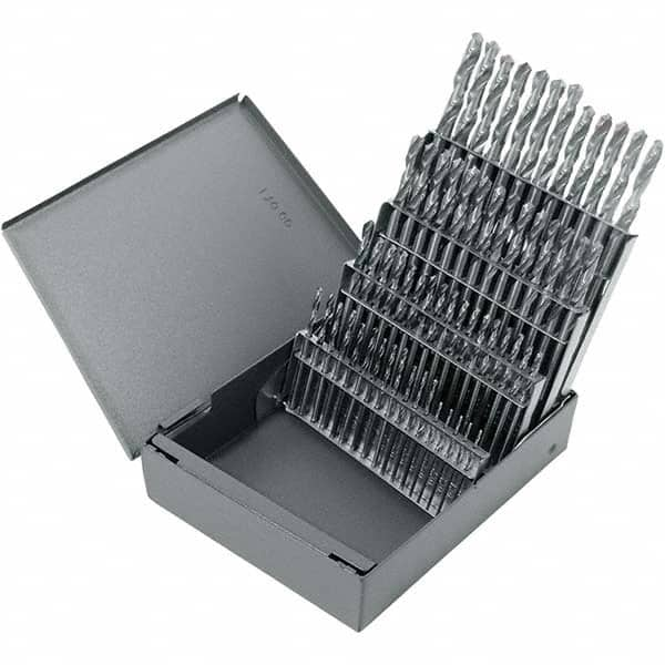 Drill Bit Set: Screw Machine Length Drill Bits, 60 Pc, 0.04